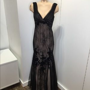 brand new two toned floor length gown